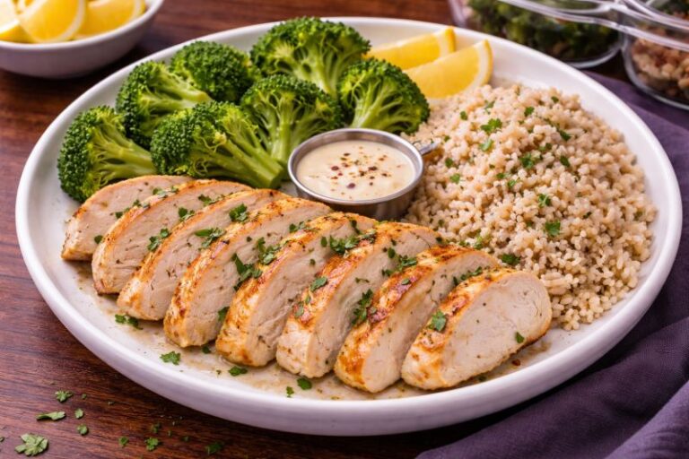 leftover chicken breast sliced and served with simple ingredients for quick dinner ideas