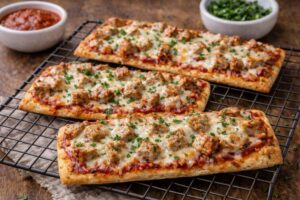pork loin flatbread pizzas with marinara mozzarella and fresh basil