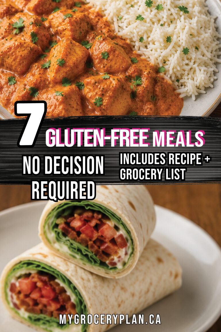 7 gluten-free meals, no decision required - includes shopping list