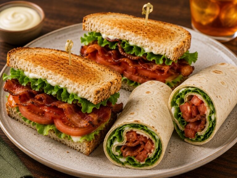 blt sandwiches and wraps with bacon lettuce and tomato