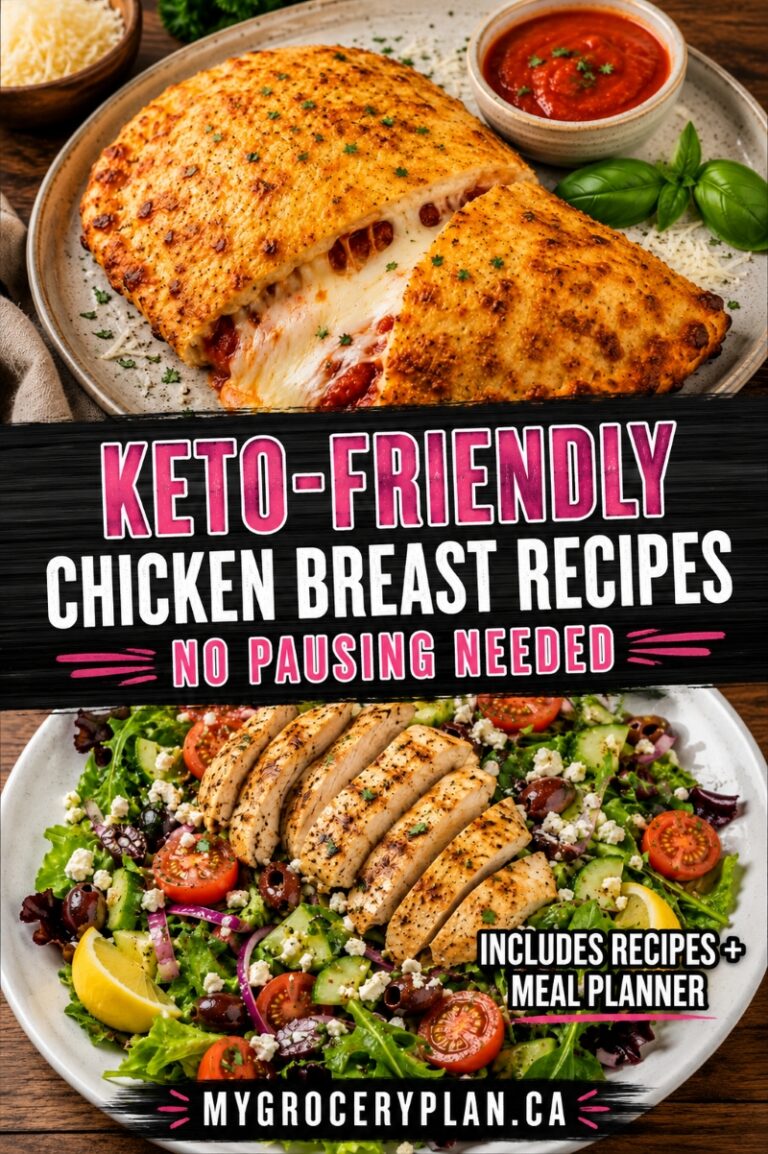 Collection of keto chicken breast meals and low-carb dinner recipes